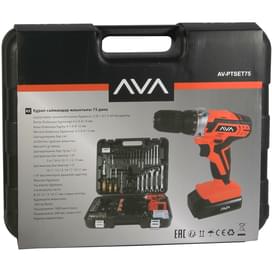 AVA AV-PTSET75 Аккумуляторлы, бұрамашегені бұрағыш-бұрғысы, жинақта 75 заты бар фото
