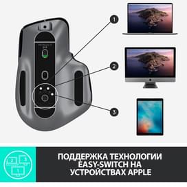 Сымсыз тінтуір USB/BT Logitech MX Master 3 Mac, Space Grey фото
