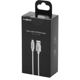 Кабель USB 2.0 - MicroUSB, Neo, 1м, Braided, Silver (NEO-USB-MUSB) фото