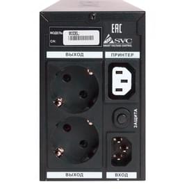 ИБП SVC, 600VA/360W, AVR:165-275В, 2 Shuko, Black (V-600-L-LCD) фото