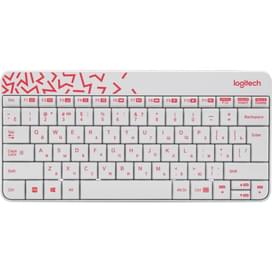 Клавиатура + Мышка беспроводные USB Logitech MK240 Nano White/Red (920-008212) фото