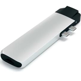 Macbook арналған Type-C Dual шоғырлағышы, 1*Type-C PD (87W),1*HDMI,2*USB3.0, Satechi, Күміс (ST-TCPHES фото