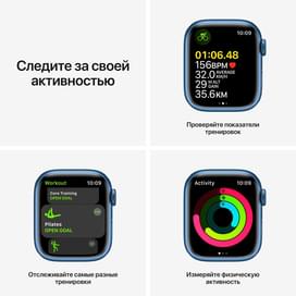 Смарт-часы Apple Watch Series 7 GPS, 41mm Blue Aluminium Case with Abyss Blue Sport Band фото