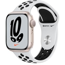 Смарт-часы Apple Watch Nike Series 7 GPS, 41mm Starlight Aluminium Case with Pure Platinum Nike Band фото