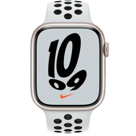 Смарт-часы Apple Watch Nike Series 7 GPS, 45mm Starlight Aluminium Case with Pure Platinum Nike Band фото