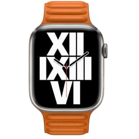 Браслет 45mm Golden Brown Leather Link S/M (ML7U3ZM/A) фото