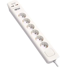 Сетевой фильтр TrippLite 6Schuko, 2x2.1USB-A 16А, 1,8м, Surge Protector White (TLP6G18USB) фото