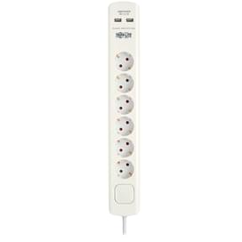 Сетевой фильтр TrippLite 6Schuko, 2x2.1USB-A 16А, 1,8м, Surge Protector White (TLP6G18USB) фото