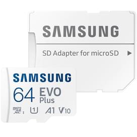 Карта памяти MicroSD 64GB Samsung Evo+, UHS-I 130MB/s, Class 10 + SD Adapter (MB-MC64KA/RU) фото