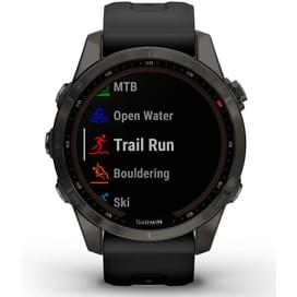 Смарт-часы Garmin Fenix 7S Sapphire Solar, Carbon Gray DLC Titanium with Black Band фото