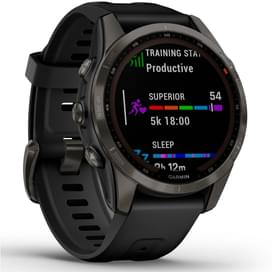 Смарт-часы Garmin Fenix 7S Sapphire Solar, Carbon Gray DLC Titanium with Black Band фото