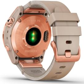 Смарт-часы Garmin Fenix 7S Sapphire Solar, Gold Titanium w/Limestone Leather Band фото