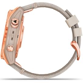 Смарт-часы Garmin Fenix 7S Sapphire Solar, Gold Titanium w/Limestone Leather Band фото