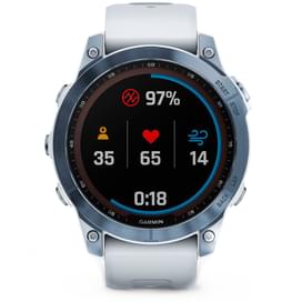 Смарт-часы Garmin Fenix 7 Sapphire Solar, Blue DLC Titanium with Whitestone Band (010-02540-25) фото