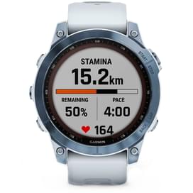 Смарт-часы Garmin Fenix 7 Sapphire Solar, Blue DLC Titanium with Whitestone Band (010-02540-25) фото