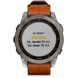 Смарт-часы Garmin Fenix 7 Sapphire Solar, Titanium with Chestnut Leather Band (010-02540-31) фото