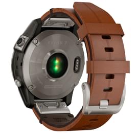 Смарт-часы Garmin Fenix 7 Sapphire Solar, Titanium with Chestnut Leather Band (010-02540-31) фото
