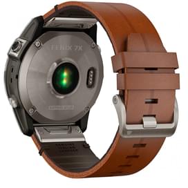 Смарт-часы Garmin Fenix 7X Sapphire Solar, Titanium with Chestnut Leather Band (010-02541-19) фото
