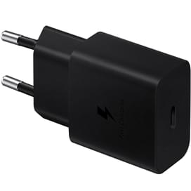Адаптер питания Samsung, 1*Type-C 15Вт+Cable, Black (EP-T1510XBEGRU) фото