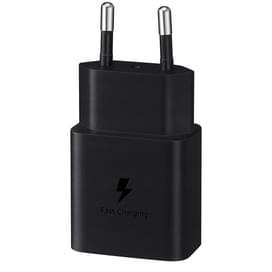 Адаптер питания Samsung, 1*Type-C 15Вт+Cable, Black (EP-T1510XBEGRU) фото