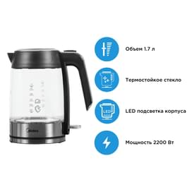 Электрический чайник Midea MK-17G01B фото