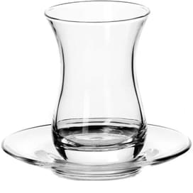 Pasabahce 96308/6 табақшасы бар түрік стақаны фото