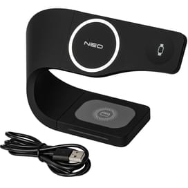 Беспроводное зарядное устройство NEO, 3 in 1, Magnetic Wireless Charge, Black (NEO-T3WC-IPBK) фото