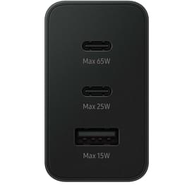 Адаптер питания Samsung, 2*USB-C, 1*USB-A 65Вт, Черный (EP-T6530NBEGRU) фото