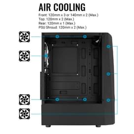 Aerocool Wave MidTower кейсі, window, Black ATX (Wave-G-BK-v2) фото