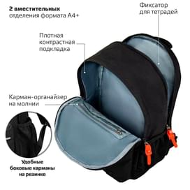 Brauberg Күнделікті қолданатын рюкзагі, Manga, қара, 46х31х15 (270811) фото
