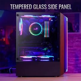 Aerocool Bionic MidTower кейсі, window, Black ATX (Bionic-G-BK-v2) фото