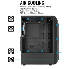 Aerocool Bionic MidTower кейсі, window, Black ATX (Bionic-G-BK-v2) фото