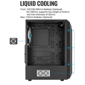 Aerocool Bionic MidTower кейсі, window, Black ATX (Bionic-G-BK-v2) фото