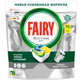 FAIRY Platinum All in 1 Ыдыс жуғыш машинаға арналған капсулалары Лимон 70 дана (740296) фото