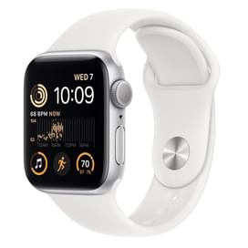 Смарт часы Apple Watch SE 2022, 40mm Silver Aluminium Case with White Sport Band (MNJV3GK/A) фото