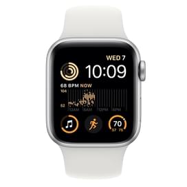 Смарт-часы Apple Watch SE 2022, 40mm Silver Aluminium Case with White Sport Band (MNJV3GK/A) фото