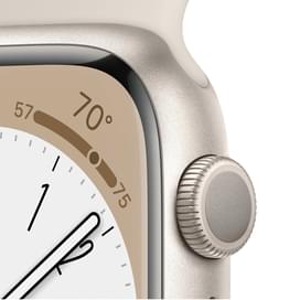 Смарт-часы Apple Watch Series 8, 45mm Starlight Aluminium Case with Starlight Sport Band (MNP23GK/A) фото