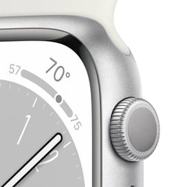 Смарт-часы Apple Watch Series 8, 45mm Silver Aluminium Case with White Sport Band (MP6N3GK/A) фото