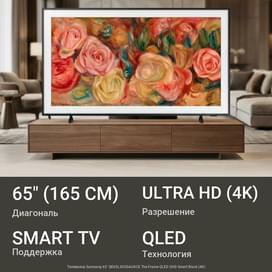 Телевизор Samsung 65" QE65LS03DAUXCE The Frame QLED UHD Smart Black (4K) фото