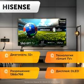 Телевизор Hisense 32" 32A4N HD Smart Black фото