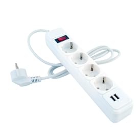 Сетевой фильтр СТАРТ 1,5м, 4 розетки, 10A, 2хUSB, белый (4610116223697) фото