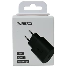 Адаптер питания Neo 1*USB Type-C, 25W (PD), Black (NEO CPD25B) фото