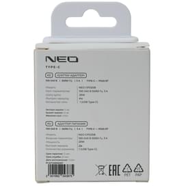 Адаптер питания Neo 1*USB Type-C, 25W (PD), Black (NEO CPD25B) фото