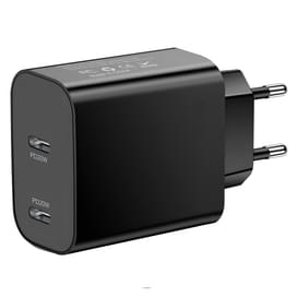 Адаптер питания Neo 2*USB Type-C, 40W (PD), Black (NEO CC2PD20B) фото