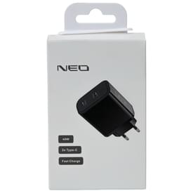Адаптер питания Neo 2*USB Type-C, 40W (PD), Black (NEO CC2PD20B) фото