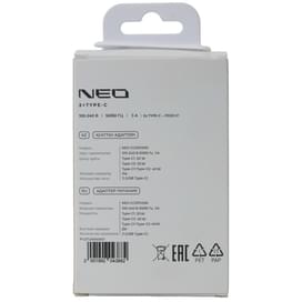 Адаптер питания Neo 2*USB Type-C, 40W (PD), Black (NEO CC2PD20B) фото