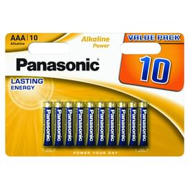 Батарейка Panasonic AAA 10шт Alkaline Power (LR03REB/10BW/ LR03APB/10B) фото