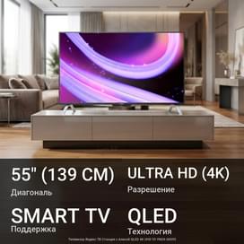 Телевизор Яндекс ТВ Станция с Алисой QLED 4K UHD 55 YNDX-00095 фото