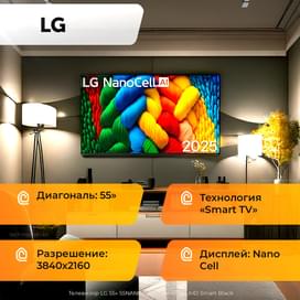 Телевизор LG 55" 55NANO81A6A NanoCell UHD Smart Black фото