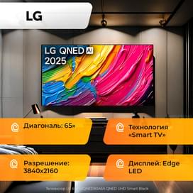 Телевизор LG 65" 65QNED80A6A QNED UHD Smart Black фото